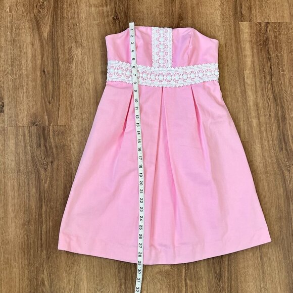 Lilly Pulitzer Betsey Dress Solid Faille in Lillys Pink Strapless Size 2 - Picture 10 of 12
